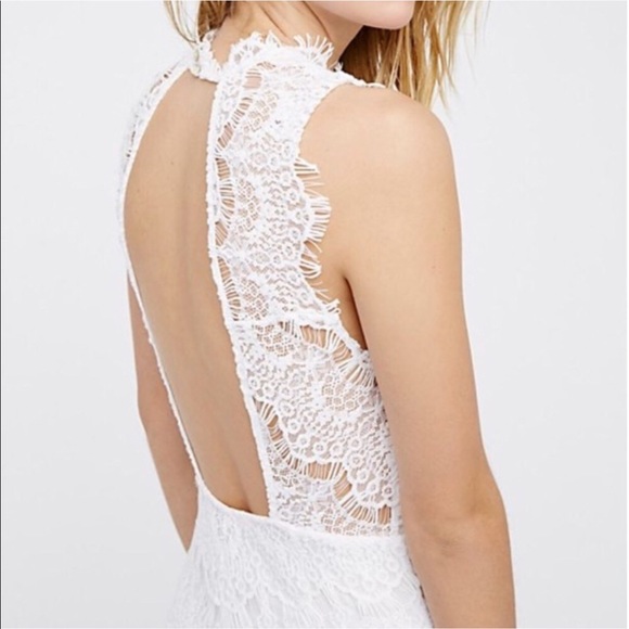 FREE PEOPLE White Lace Open Back Dress Sm ‼️NWT‼️ - Picture 5 of 8